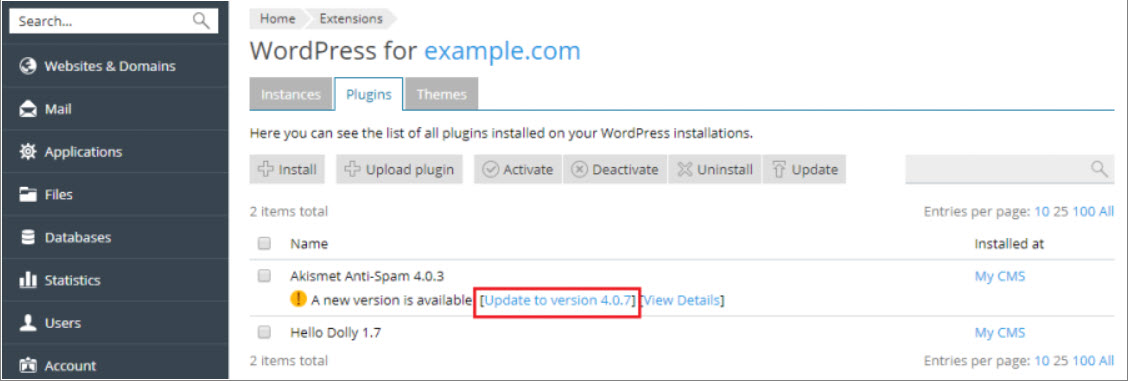 Hosting Wordpress Schweiz Plugin
