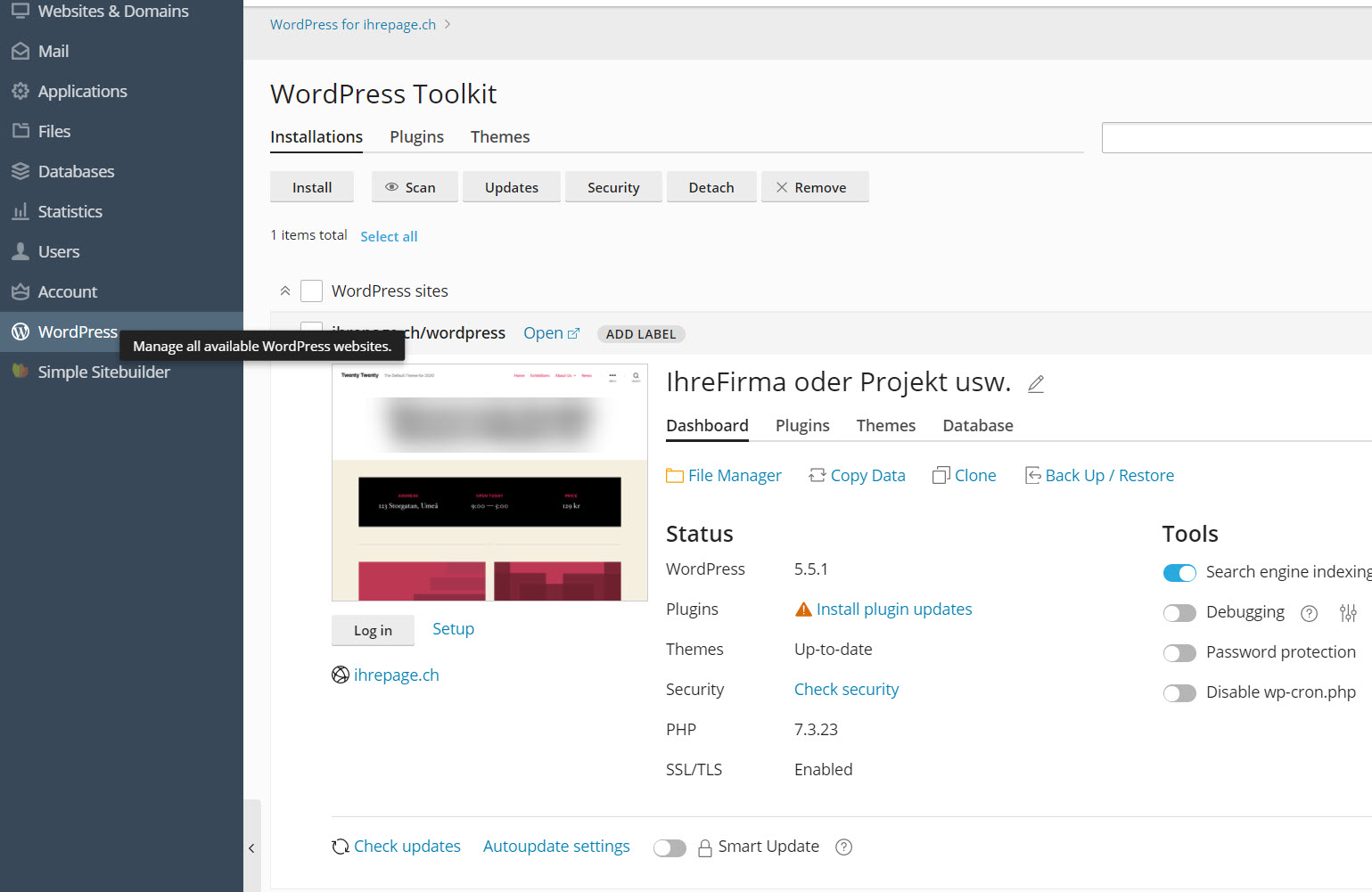 SSD Worpress Hosting Schweiz